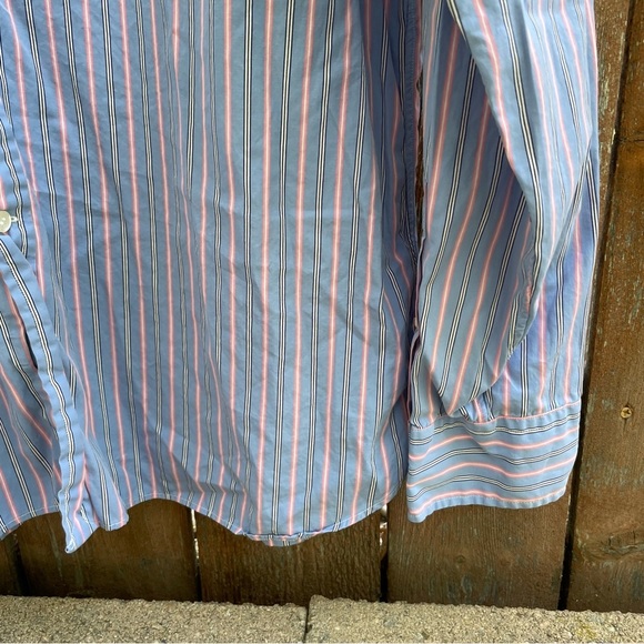 POLO RALPH LAUREN Men’s Blue Pink Stripe Button Down Long Sleeve Shirt 17.5 44 - Picture 7 of 12